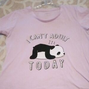 Women's Panda Graphic Tee - Light Purple